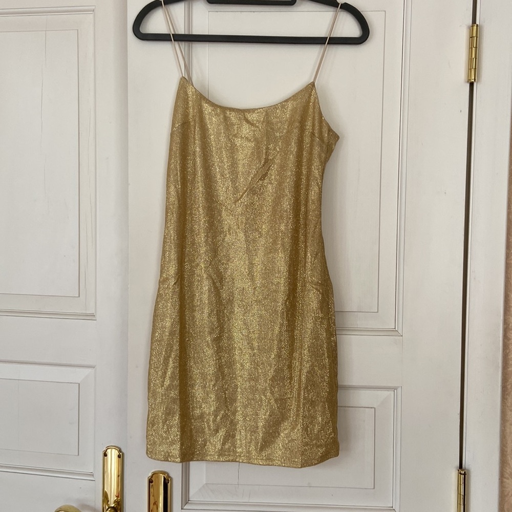 Babyboo Fashion Mikayla Mini Dress - Gold Glitter